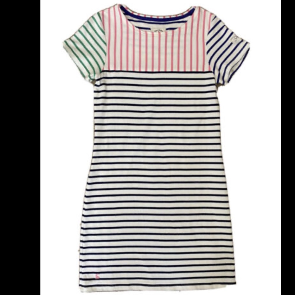 Joules Mariners Grade Shift Jersey Dress 100% Cotton Stripes Nautical 4